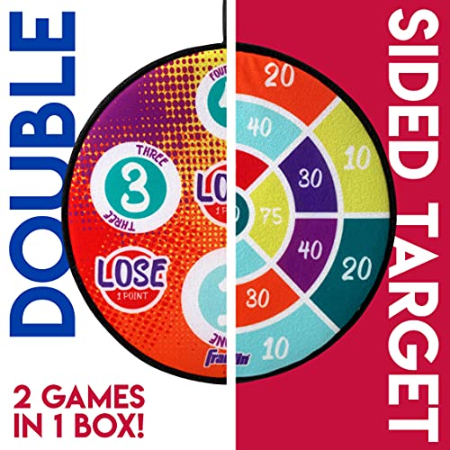 Franklin Sports Anywhere Darts - Double-Sided Dart Target Hangs Anywhere - Perfect for Kids and Families