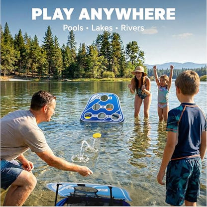 GoSports Splash Skip Floating Pool Cornhole Game – Stone Skipping Swimming Pool Game for Adults & Family – Water Cornhole Game for Pools & Lakes - style: Versus (2 Targets)