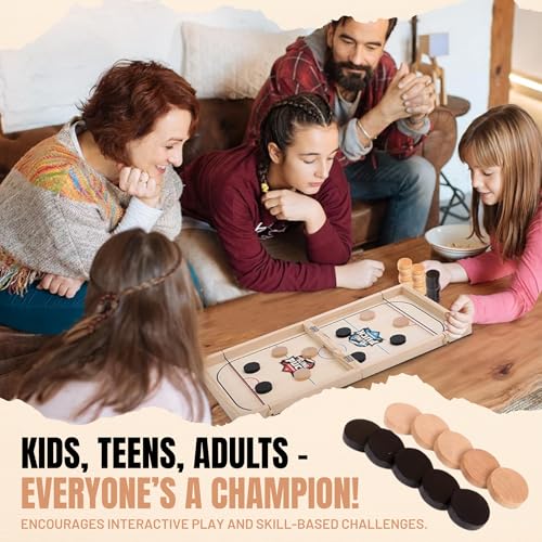 Fast Sling Puck Game - Super Winner Slingshot Puck Board Game - Sling It Shot 2 Player Hockey Table for Kids, Teen and Adults - Christmas Indoor Family Tabletop Games - style: 24 Inch Large