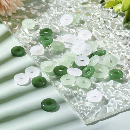 KISSITTY Glass Peace Buckle Charms Blessing Buckle Pendants for DIY Necklace Bracelet Earring Jewelry Making - color: 3 Colors