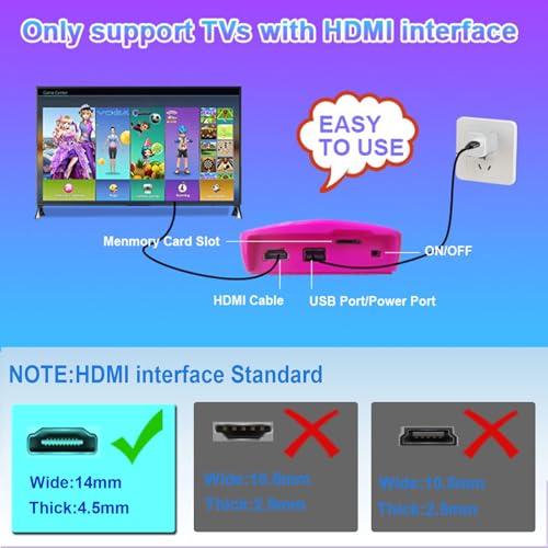 YRPRSODF TV Game Console Built in 100+ Games, Handheld Video Game Machine with 2.4G Wireless Gamepad Somatosensory Control, HD Plug and Play, Home Interactive& Puzzle Games, Red - size: Red