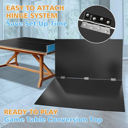 8ft Black Mid Size Ping Pong Conversion Top Foldable Portable Table Tennis Table Top for Indoor Games