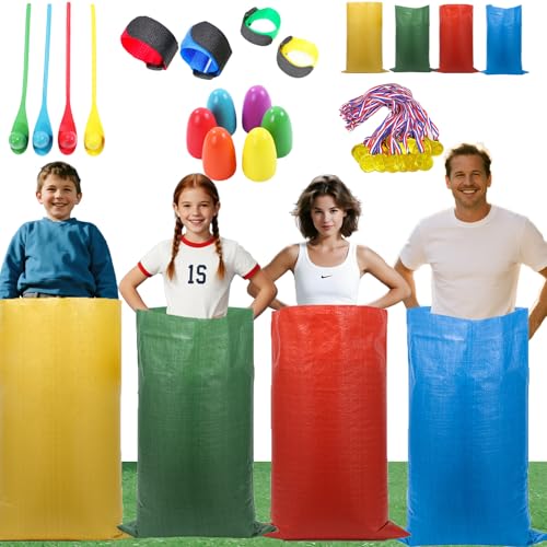 （24pcs） Outdoor Sports, Potato Bag Race Bag, Egg Spoon Relay Race, Three-Legged Race Belt, Birthday Parties, School Days, Family reunions, Outdoor fairs, lawns, Easter, Autumn Festival Game Supplies.