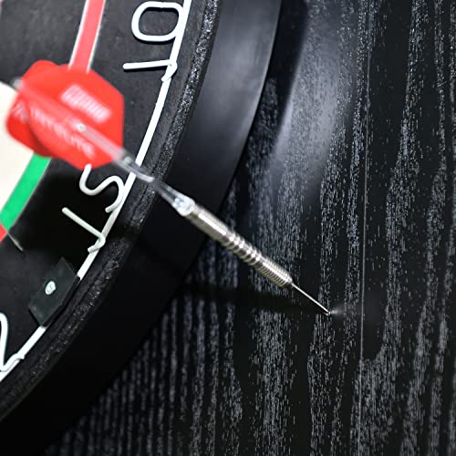 ONE80 Knock-down Dartboard Backboard for A Large Area of Wall Protection Free Combination for Various Set-up Options Wooden Backboard with Black Veins Mounting Kits and Instructions Included Dartboard