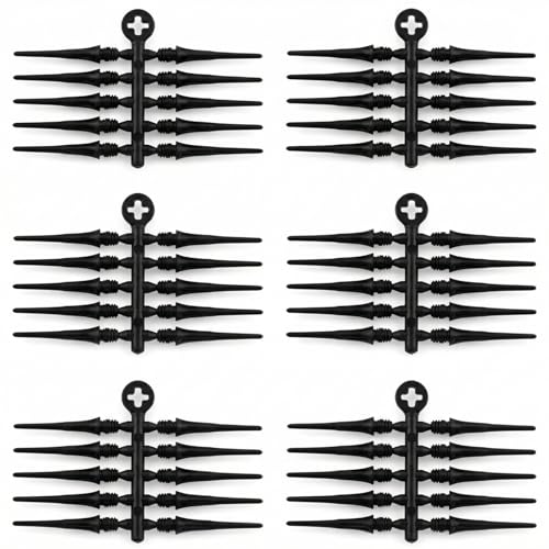 Foilswirl 60 Pcs 2ba Electronic Dart Tips Points Plastic Dart Tips - Universal Plastic Soft Tip Points(Black)
