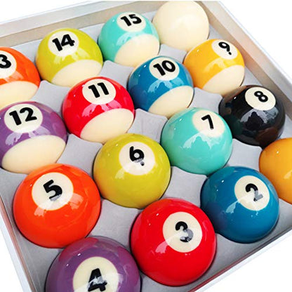 CUPPA Professional Pool Balls/Billiard Balls Set, Complete 16 Balls for Pool Tables - color: Bright