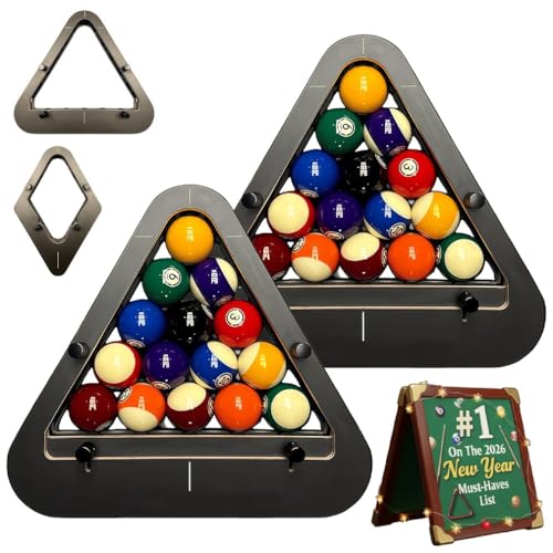 Professional Billiard Rack System - Heavy Duty Solid Wood Triangle/Diamond Pool Ball Racks for 8-Ball/9-Ball, Eliminates Gaps, Essential Billiards Accessories - color: 8-ball2