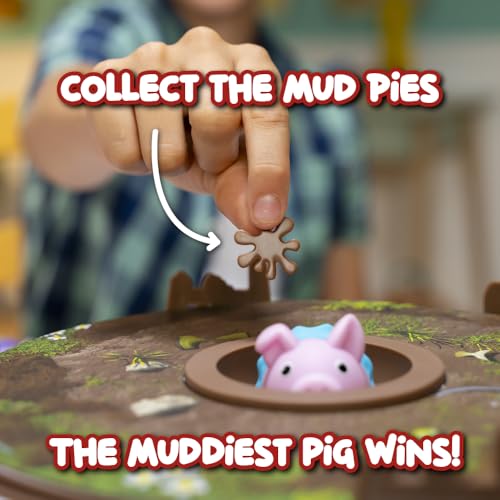 Pigs on Trampolines Board Games – Family Game, Kids Games, Multi-Player, Board Games for Family Night, Preschool Toys, The Muddiest Pig Wins The Game, Hand-Eye-Coordination Game, Ages 6+ - style: Pigs on Trampolines