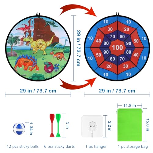 Accmor 29" Large Dart Board for Kids, Kids Dart Board with Sticky Balls, Backyard Indoor Outdoor Games Birthday Gifts for 3 4 5 6 7 8 9 10 11 12 Year Old Boys Girls