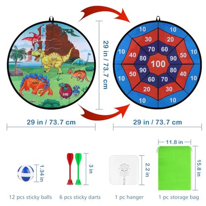 Accmor 29" Large Dart Board for Kids, Kids Dart Board with Sticky Balls, Backyard Indoor Outdoor Games Birthday Gifts for 3 4 5 6 7 8 9 10 11 12 Year Old Boys Girls