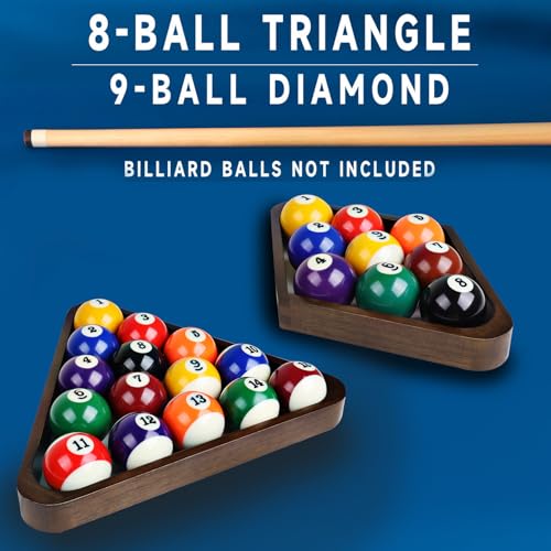 GSE Games & Sports Expert Solid Wood Billiard 8-Ball Triangle / 9-Ball Diamond Pool Ball Racks for 2-1/4" Pool Balls, Pool Table Accessories - color: Espresso, style: Triangle & Diamond Racks