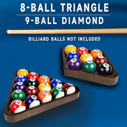 GSE Games & Sports Expert Solid Wood Billiard 8-Ball Triangle / 9-Ball Diamond Pool Ball Racks for 2-1/4" Pool Balls, Pool Table Accessories - color: Espresso, style: Triangle & Diamond Racks