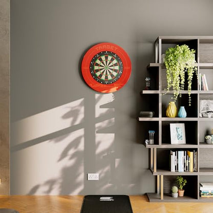Target Darts Aspar Dart Board | Steel Tip Dartboard with Self Recovering Sisal Bristles & Rotational Score Ring | Thin Wire Regulation Competition Size Dart Board Set | Professional Darts Accessories