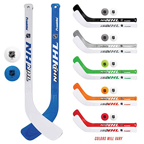 Franklin Sports NHL Mini Hockey Stick and Ball Set - Kids Indoor Knee Hockey Game Set - Includes 2 Mini Sticks and 2 Foam Balls