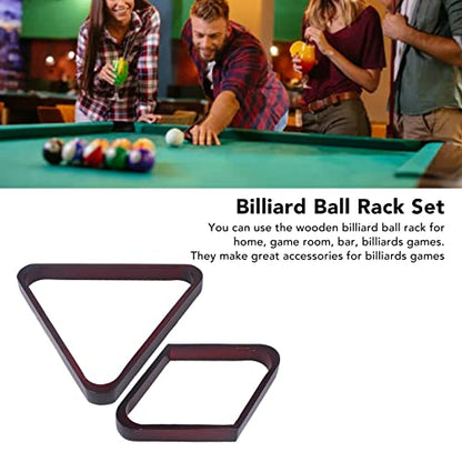 Pool Table Billiard Ball Racks, Wooden Triangle Diamond Rack Set, Billiards Accessories, Large Ball Holder 8 or 9 Ball for 5.72cm 2.3in Billiard Ball 2 Pack Black
