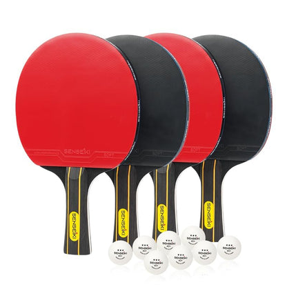 Ping Pong Paddles - High-Performance Set with Premium Table Tennis Rackets, 3-Star Ping Pong Balls, Compact Storage Case | Table Tennis Set - style: 4 racket + 8ball