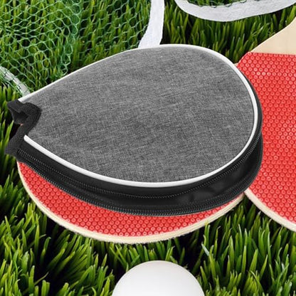 PRETYZOOM Table Tennis Paddle Case Gray Half-moon Protective Storage Bag Portable Organizer for Ping Pong Rackets and Balls