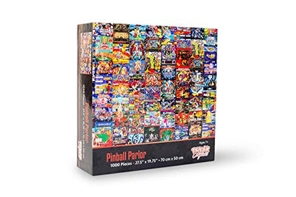 Pinball Parlor Retro Arcade Puzzle for Adults and Kids | 1000 Piece Jigsaw Puzzle Toy | Interactive Brain Teaser for Family Game Night | 28 x 20 Inches