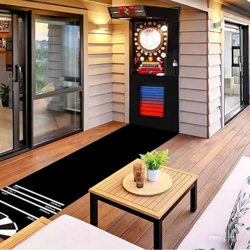 Dart Rug, with Throw Line Dart Board Floor Rug, 300x34cm Shock Absorbing Anti Slip, Flooring Protector for Home Recreation Room Party Entertainment Gatherings Outdoor Game