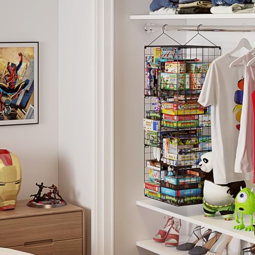Honkazita Hanging Board Game Storage and Organizer,Large Capacity Storage for Board Gaming,Video Game,Video Game Storage Hanging Game Shelf