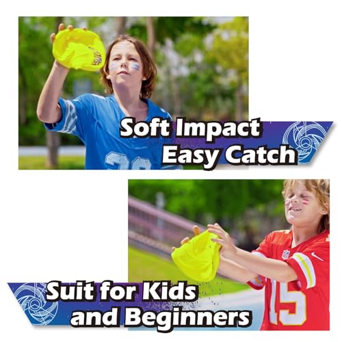 AMAZING TOYZ Tirodisc Frisbee 2-Pack- 20cm Easy Catch Foldable Pocket Flying Disc, Soft Silicone for Kids/Adults Beginner, Waterproof Beach Pool Outdoor Gift Age3+ - color: Red and Blue
