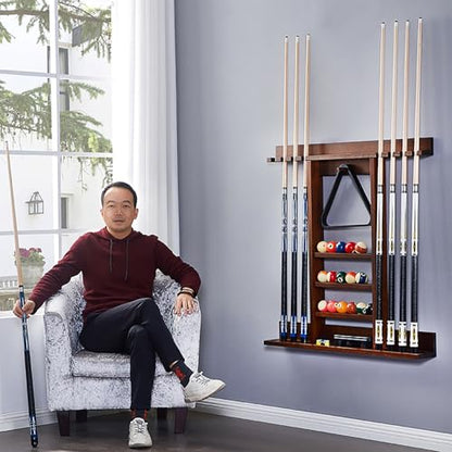 Freestanding Billiard Cue Rack, Pool Stick Holder With Anti-slip Base, Stable Load-bearing and Capacity To Hold Up To 18 Balls, Effectively Prevent Club Deformation and Save Space, for Game Room