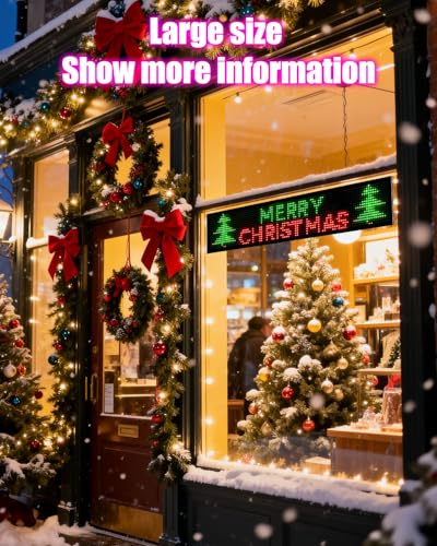 35"*8" Flexible Advertising LED Sign with 21-Key Remote and APP Control,Custom Animations, Patterns & Text,for Store,Hotel,School,Bar - size: 35"*8"