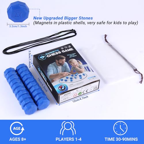 Magnetic Game for 2-4 Players - Critical Thinking Logic Toy with Secure Magnetic Components, Portable Design for Family Group Play, Space-Saving Multi-Generational Fun