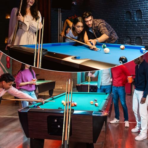 2 Pcs Black Pool Cue Holders, 3 Holes Portable Weighted Billiard Cue Racks with Chalk Holders, Non-Slip Rests for Pool Tables
