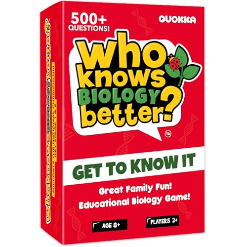 Board Games for Kids 8-12 – Family Card Games for Kids and Adults – Biology Trivia Cards for Family Game Night – Who Knows Biology Better – 500+ Questions – Fun Card Game for Families and Teens - color: 06. Biology