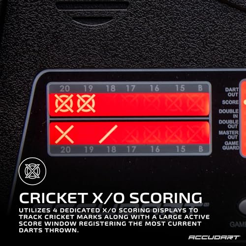 Accudart Rogue Electronic Dartboard – 15.5” Tournament Soft Tip Board, 29 Games/90 Variations, Virtual Opponent, Heckler Mode, Multi‑Color Backlit Display – Includes Built‑in Dart Holders & Darts