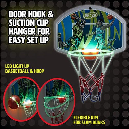 LED Light Up Basketball Toy Set for Boys and Girls, LED Light up Hoop and Basketball - Ages 4 and Up - style: LED Light Up