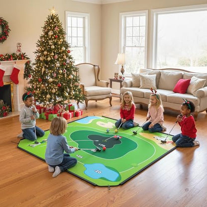 72" x 72" Battle Golf Chipping Game - 2-in-1 Sticky Golf Game Set, Large Chipping Mat for Chipping Practice - Fun Family Party Game for Indoor and Outdoor Use - size: 72" x 72" Basic