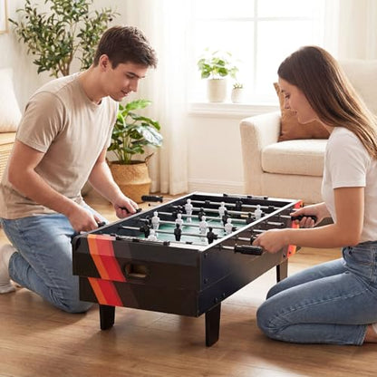 Goplus 4 in 1 Multi Game Table, Combination Game Table Set with Pool Billiards, Air Hockey, Foosball, Table Tennis, Stackable Combo Tabletops for Home, Play Room, Party Family Night - color: Black