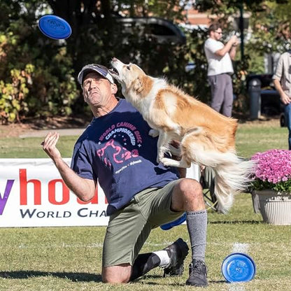 Hyperflite Pup Jawz Puncture Resistant Dog Flying Disc, Small Dogs | Puncture Resistant, Competition Approved | 7-inch, 90g | Small Dogs | Blue - color: blue