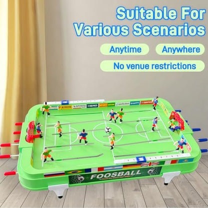 Foosball Game Table - Mini Table Finger Soccer Game for 2+ Players, 21x11 Inches, Interactive Indoor Outdoor Desktop Foosball, Ideal for Family Gatherings, Parties & Football Match Celebrations