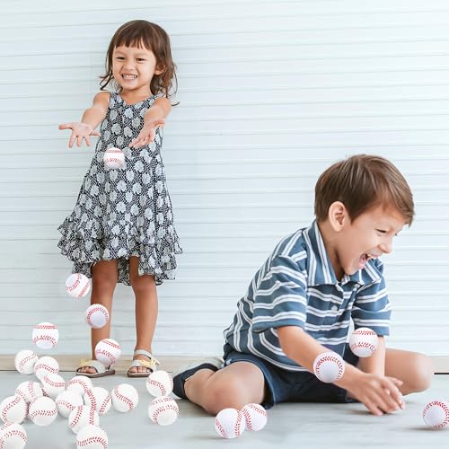 Aodaer 24 Pack Mini Baseball Stress Balls Fidget Ball Toys Bulk | Soft Foam Balls for Sports Party Favor Gifts, Birthday Party Decoration, Goodie Bag Stuffer, Mini Size, with Drawstring Bag - style: Baseball