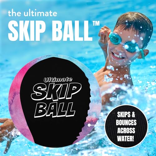 Activ Life The Ultimate Water Skip Balls, Water Bouncing Ball for Swimming Pool, Beach Toys for Friends, Family, Kids and Adults - style: Black Splatter