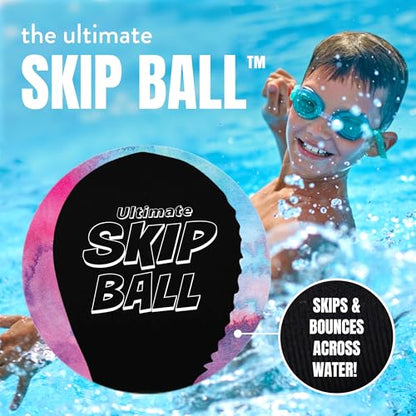 Activ Life The Ultimate Water Skip Balls, Water Bouncing Ball for Swimming Pool, Beach Toys for Friends, Family, Kids and Adults - style: Black Splatter