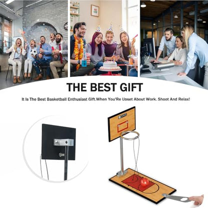 GYSH Mini Desktop Basketball Hoop Game for Office,Tabletop Basketball Game Toy with Easy Assembly,Desk Toys for Office for Adults，Tiny Basketball Hoop(Desk Basketball) - style: Desk Basketball