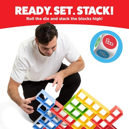 Giant Tower Stack by Relatable - Nappa Award 2026 Winner, The Jumbo Block Game Where You Balance Building Blocks - Ultimate Outdoor Games, Yard Games for Adults & Family Games Challenge, Ages 8+ - style: Giant Tower Stack
