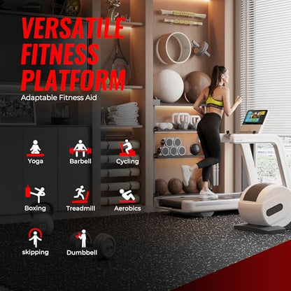 SUPERJARE 0.79'' Extra-Thick Exercise Equipment Mats, 24 Pcs 96 Sq Ft Rubber Top Floor Tiles with High Density EVA Foam, Interlocking Gym Flooring for Home Gym, Workout Mat, Black/Grey - size: 24 Tiles (96 Sq Ft)