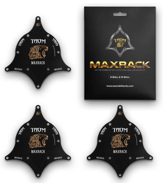Taom Black Max Rack 9 Ball & 10 Ball Template for Pool/Billiards