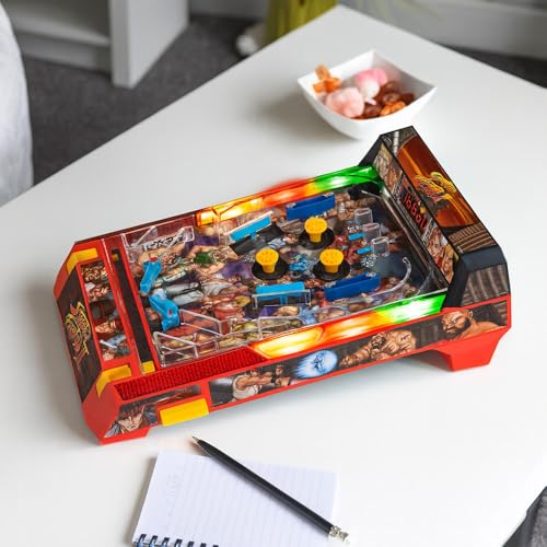 Street Fighter II: Arcade Pinball - Premium Series, Lights & Sounds Iconic Tabletop Game, LED Scoreboard, Vibrating Bumpers, Licensed, Adults-Kids 6+