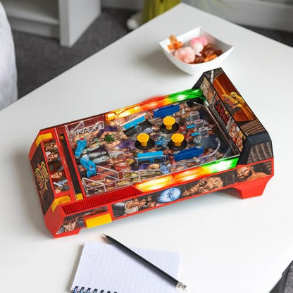 Street Fighter II: Arcade Pinball - Premium Series, Lights & Sounds Iconic Tabletop Game, LED Scoreboard, Vibrating Bumpers, Licensed, Adults-Kids 6+