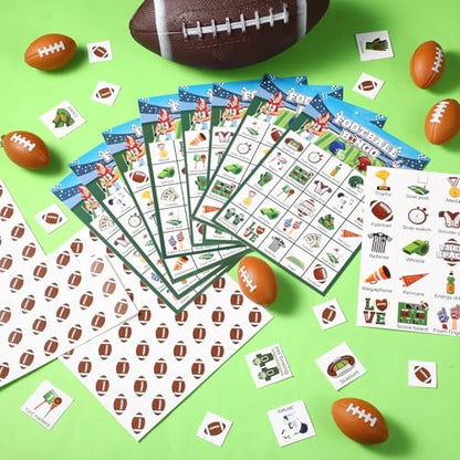 Liliful 35 Pcs Football Bingo Games 24 Players Bingo Cards Sport Theme Party Games for Adults Family Classroom Activities Birthday Party Favors Supplies - style: Football