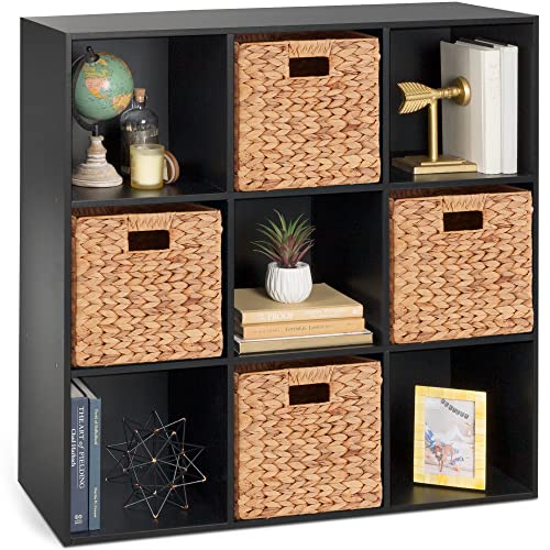 Best Choice Products 9-Cube Storage Organizer, 11in Shelf Opening, Bookcase, Display Shelf, Customizable w/ 3 Removable Back Panels - Black - color: Black, size: 9-Cube, 11in Shelf Opening, No Legs