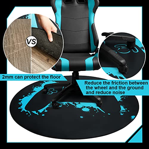 Taiyin Gaming Chair Mat Round Chair Mat for Hardwood Floor Gaming Rugs Antislip Carpet Rug Floor Protector for Room Home Office, 47 Inch