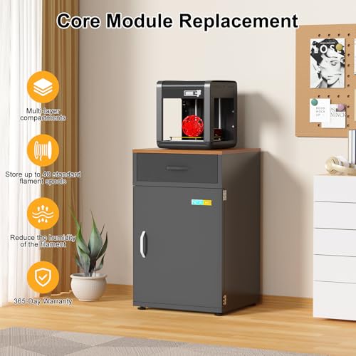 180L 3D Printer Filament Storage Cabinet with Dehumidifier(60W drying power, <8W avg. consumption| Industrial Sealed Dehumidifying Stand Cabinet Holds 40 Rolls -Compatible with PLA/ABS/TPU/PETG - color: Black