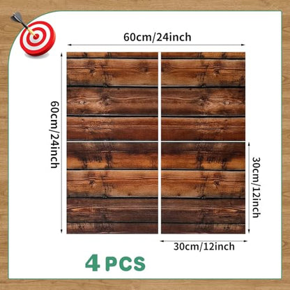 Dart Board Wall Protectors, 36" H X 24" W X 0.5" Thickness Felt Wood Grain Boards Wall Protector Square Dart Boards Backing Tiles